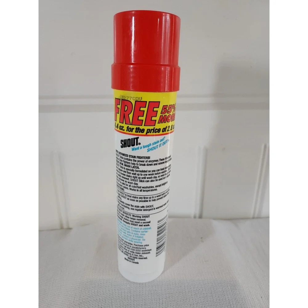 Shout Stick Vintage Laundry Stain‎ Remover 4.4 oz Stick Made in USA FULL